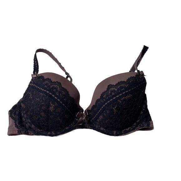 Adore Me Lightly Padded Underwire Bra Lace Womens Pink Black Size 36C - Picture 1 of 7